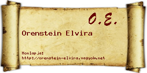 Orenstein Elvira névjegykártya